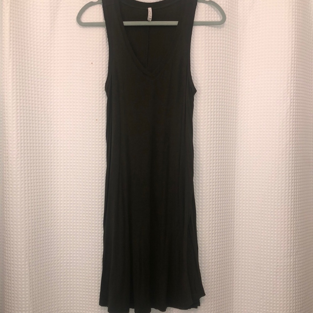 Hunter green shift tank dress